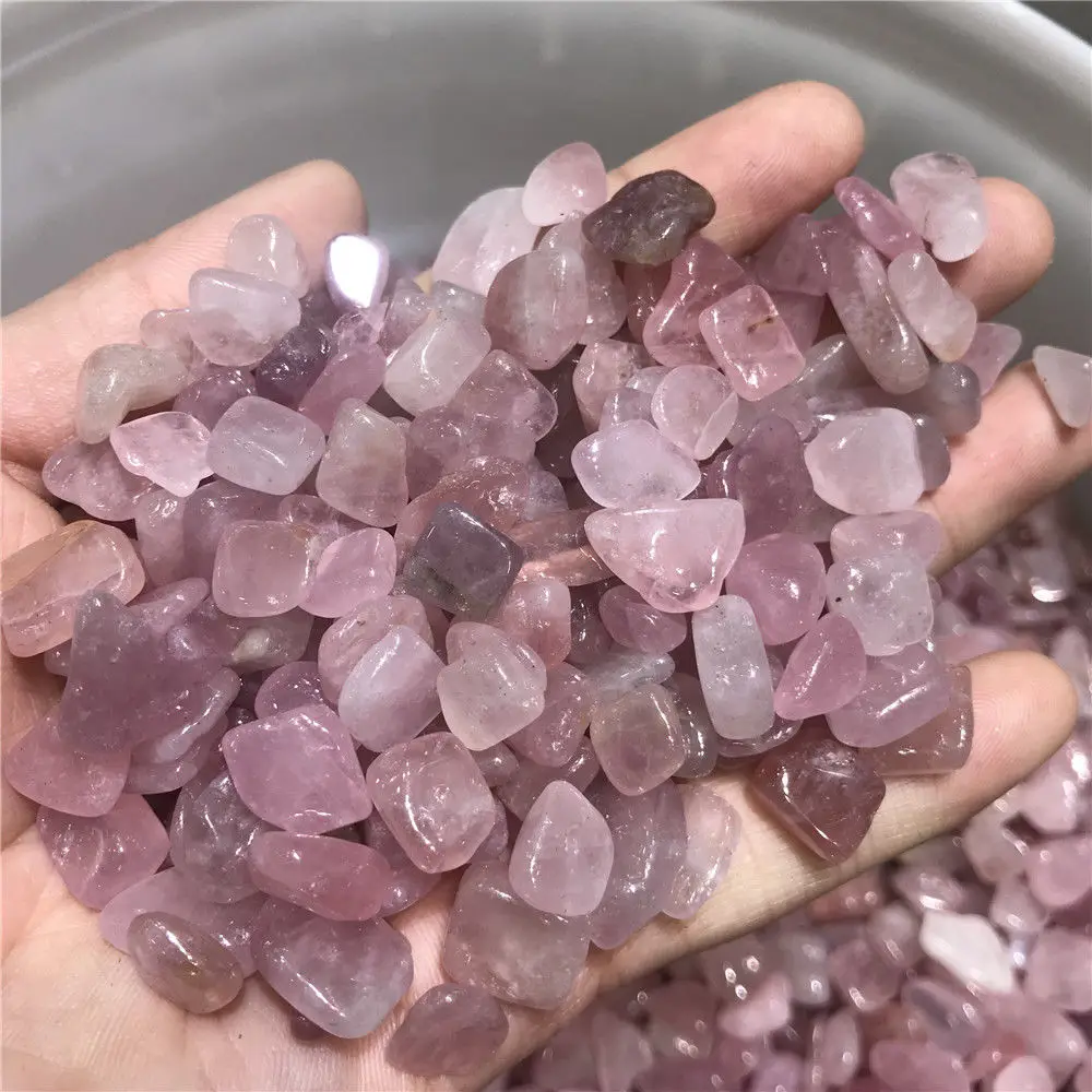 50g natural rose quartz crystal gravel tumbled stone decor