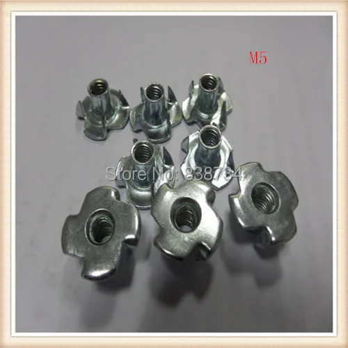

100pcs steel with white zinc coated m5 prong nut t nut