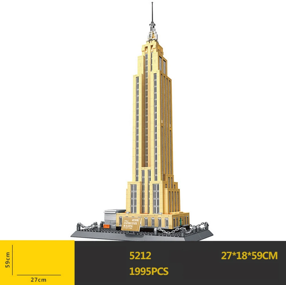 

2018 World Famous Architecture America New York Empire State Building US Blocks Model Bricks Educational Toy Collection for Gift