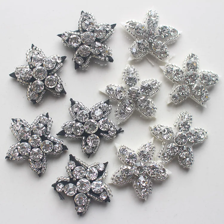 star 10pcs beaded patches embroidered fabric sew on patch applique jacket coat for clothes parches para la ropa | Дом и сад