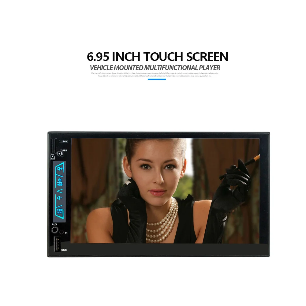 Discount LaBo 2 DIN 6.95 Inch HD In Dash Car Touch Screen Bluetooth Stereo MP4 MP5 Hands Free HD 1080P Rear View Camera Car Radio Player 2