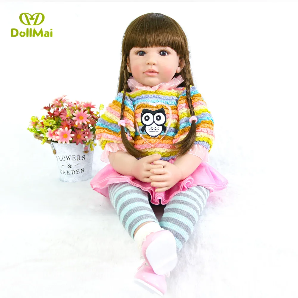 DollMai Reborn виниловые силиконовые детские куклы 24 &quot60 см Реалистичная настоящая