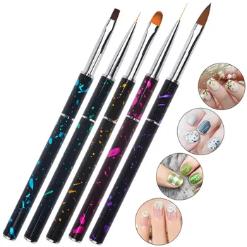 

1pc Nail Art Brush Pens Nail Brushes UV Gel Polish Tips 5 Color 3D Design Manicure Drawing Tool Kit