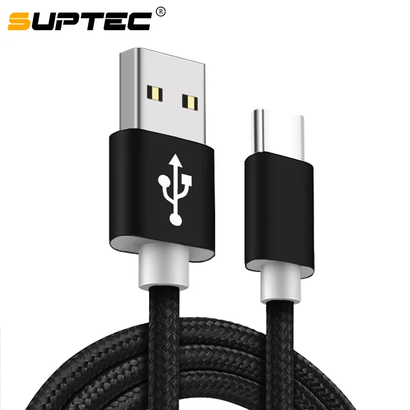 SUPTEC плетеный нейлоновый usb type C type-C кабель для зарядки и синхронизации данных для samsung S8 S9 Xiaomi 5/5S huawei P10 P20 USB-C зарядное устройство