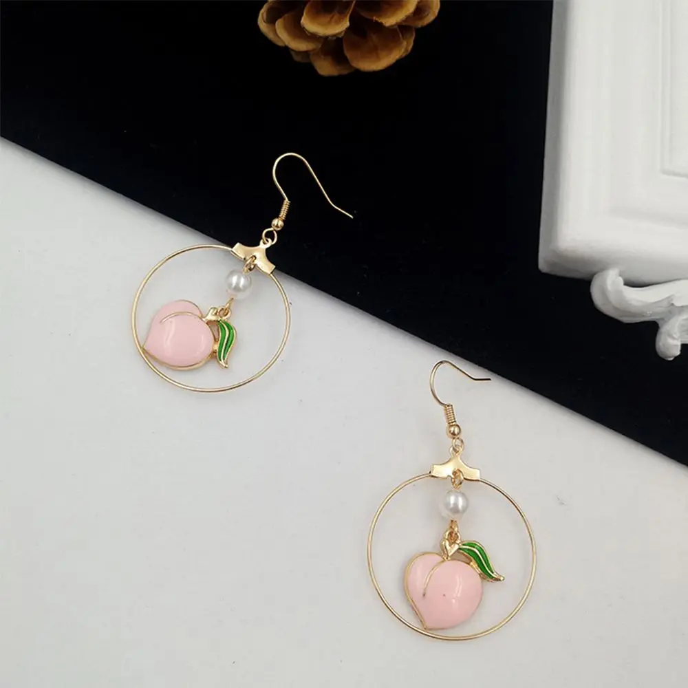 Earrings for women Fashion peach stud earrings contracted joker cute girl peach female stud earrings jewelry