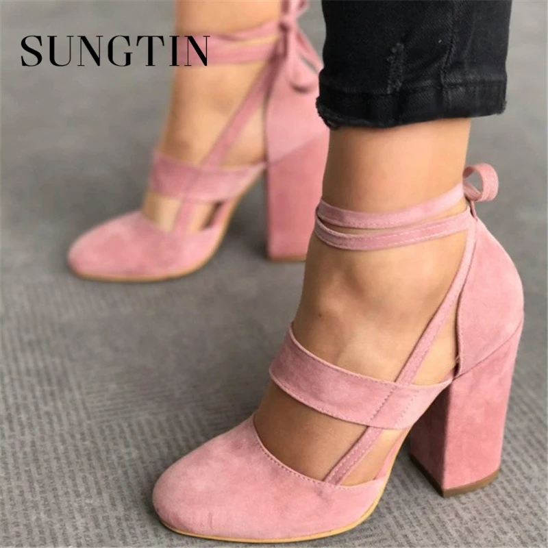 hot pink tie up heels