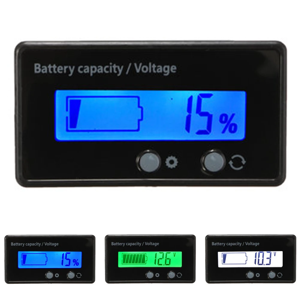 Тестер емкости аккумулятора автомобиля, ЖК-дисплей, индикатор, измеритель напряжения, монитор с подсветкой, литиевый датчик, дисплей с подсветкой, автомобильные аксессуары