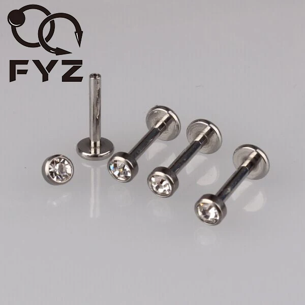 

Internally Threaded Titanium G23 Labret 16g(1.2mm) Ear Cartilage Helix Tragus Stud Lip Piercing Body Jewelry