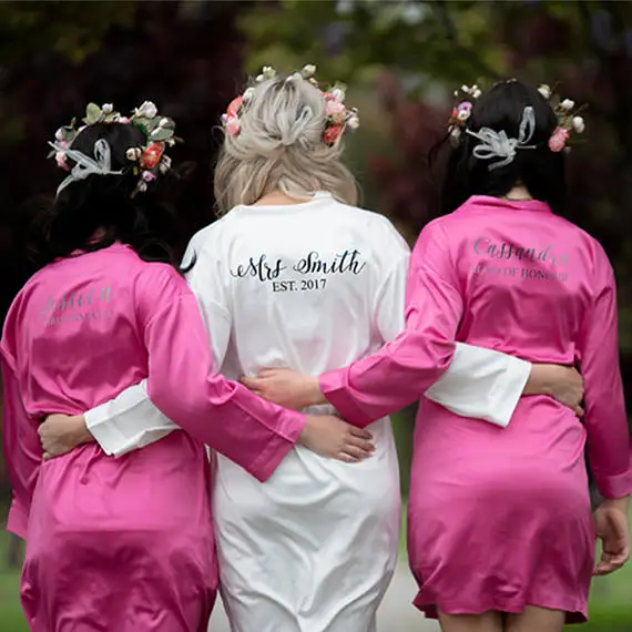 Personalised Father of the Bride bridesman Satin Robe Dressing Gown,Wedding Robe