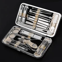 Dhl 20 комплектов ногтей комплект для стрижки из нержавеющей стали для бровей ножницы ушной палочки кутикулы толкатель акне игла для коррекции бровей клип 19 шт./компл