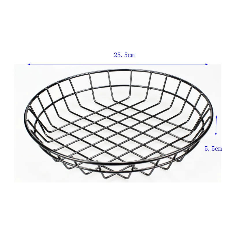 Креативная мини черная металлическая корзина для фруктов Бар сушеные фрукты/закуски/корзина для хранения напитков металлический кейс жареная еда посуда - Цвет: 08
