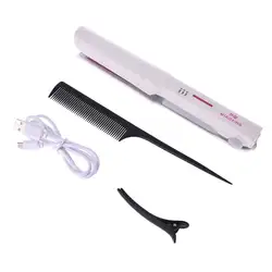 DIY выпрямитель для волос Flat Iron USB перезаряжаемые керамика турмалин пластины Styler