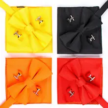 Мужская бабочка Карманный платок Набор Запонок Высококачественный водонепроницаемый Свадебный галстук вечерние платья аксессуар галстук-бабочка