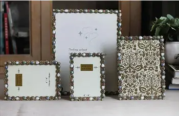 

Retro Colorful Painting Wedding Photo Frame Metal painting frame Bridal Baby Shower Favor Gifts wedding gift XC043