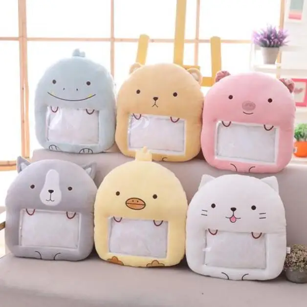 Японская плюшевая подушка аниме sumikko gurashi с теплыми руками прозрачное окно для