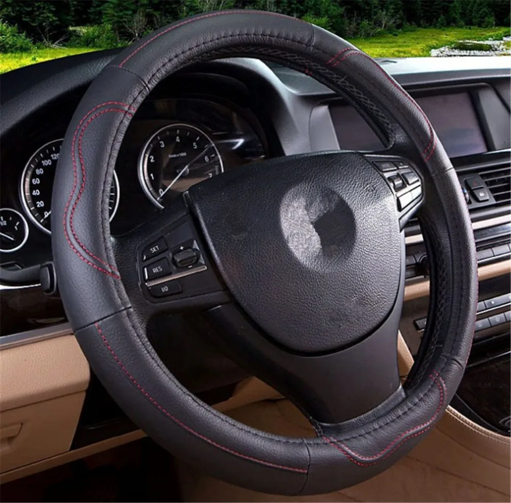 Universal Auto Car Steering Wheel Cover Leather Breathable Comfort Grip