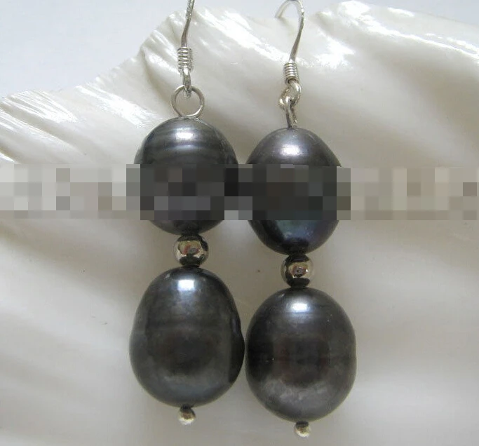 

hot sell new - 1196 black baroque freshwater pearl earring