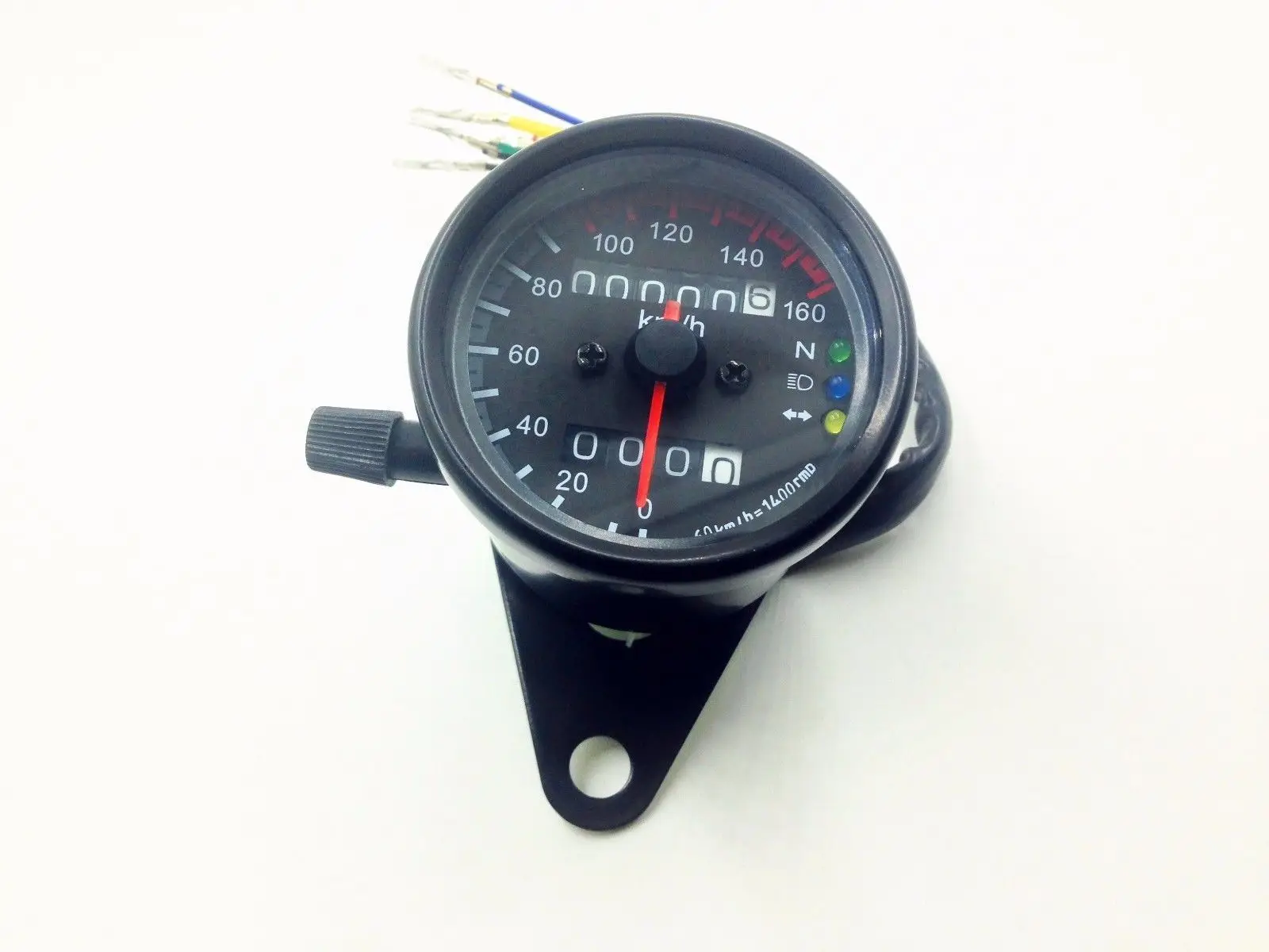 

LED Backlight Signal Motor Odometer KMH Speedometer Gauge Vintage Retro Cafe GN