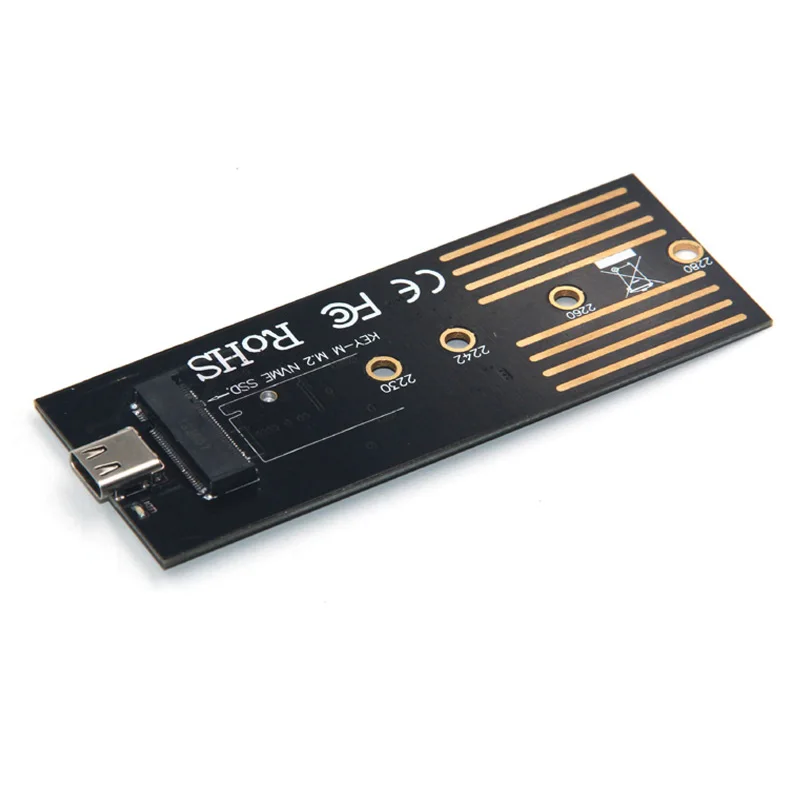 Серебристый алюминиевый чехол для жесткого диска USB3.1 к PCIE NVME M2 SSD корпус с кабелем