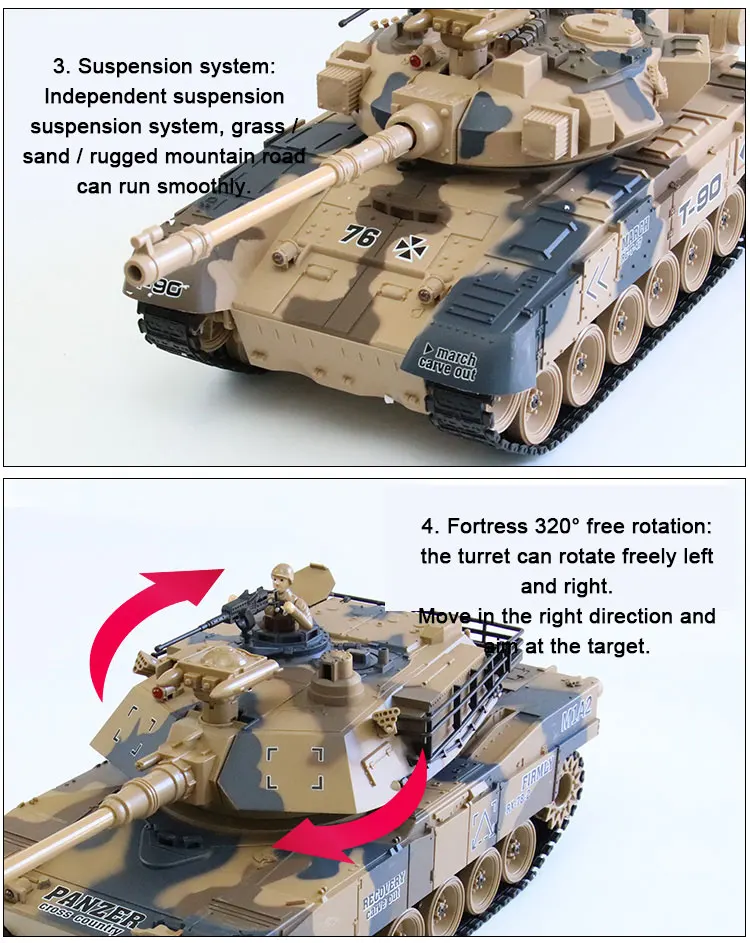 RC T-90 основной боевой танк M1A2 Abrams основной боевой танк немецкий танк тигр пластиковый военный модель может заряжаться детская игрушка в подарок