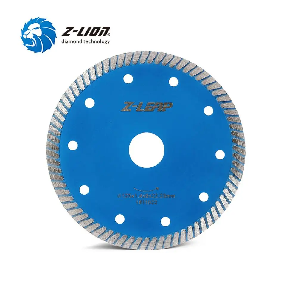 

Z-LEAP 5 Inch Diamond Cutting Saw Blade 125mm Turbo Teeth Cutting Disc With Cooling Holes For Granite Marble Sandstone Concrete