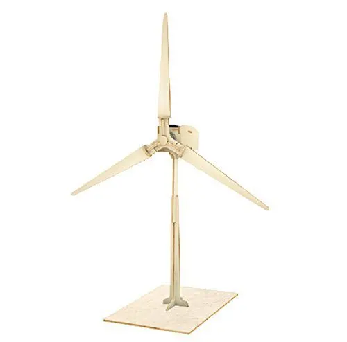 Power Energy DIY Kits Brick Block Wood Windmill Child Educational 3D Wooden Jigsaw Puzzle Toy W100