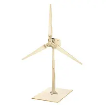 Power Energy DIY Kits Brick Block Wood Windmill Child Educational 3D Wooden Jigsaw Puzzle Toy W100