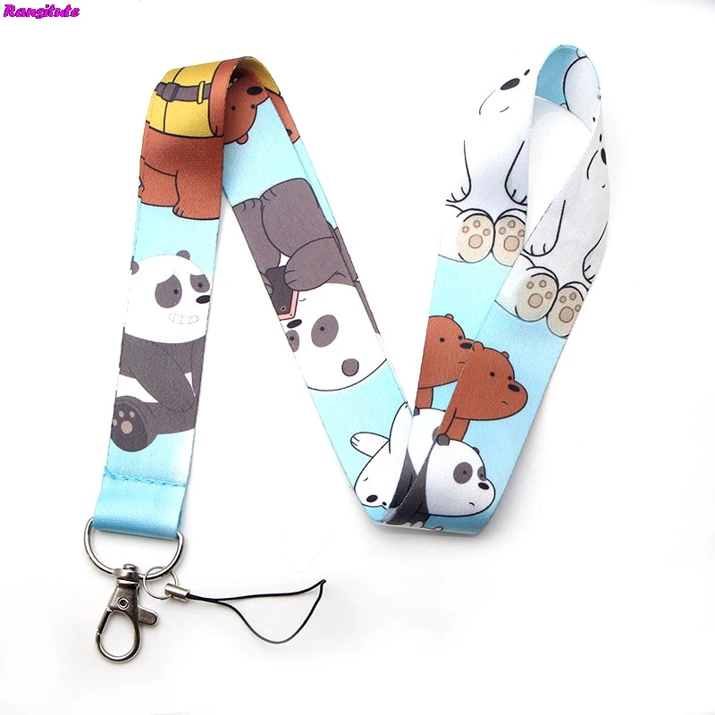 

R110 We Bare Bears Key Lanyard ID Badge Holder Animal Phone Neck Strap and Keyring
