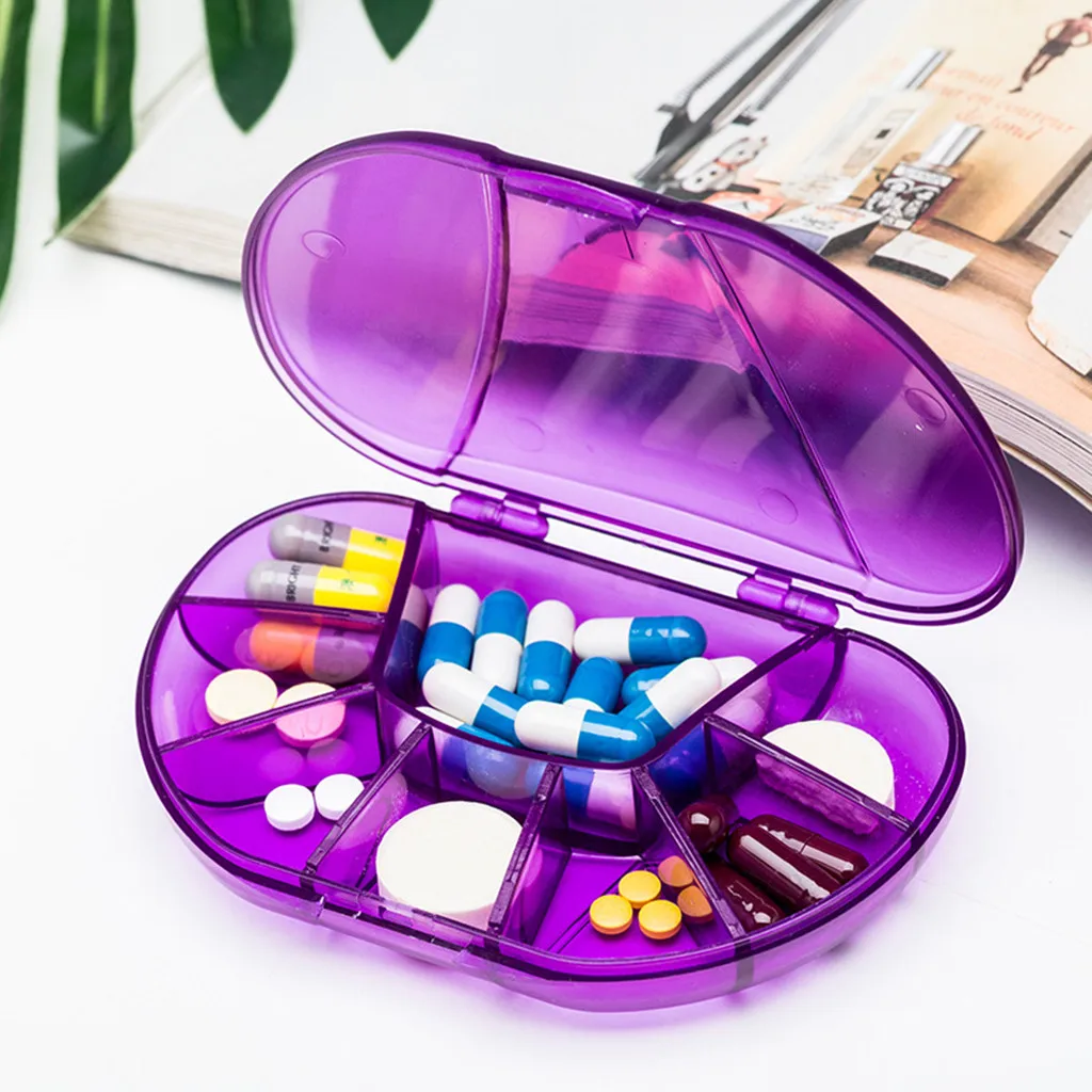 

Pill Box 8 Lattices Storage Box Medical Kit Weekly Pills 7 Days Medicine Tablet Dispenser Portable Organizer Case For AM PM 1227