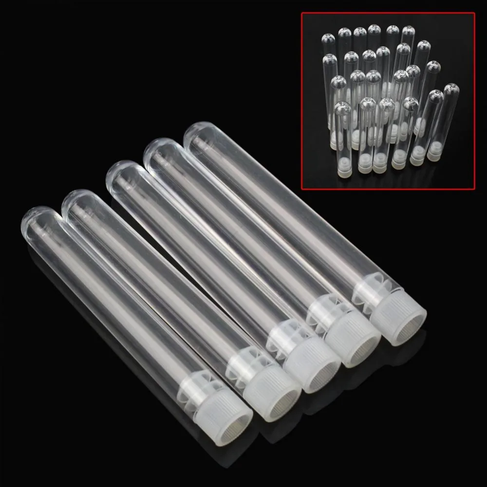 

25pcs Lucky DIY Wishing Bottles Transparent Plastic Test Tube Make Wish Bottles 83*11mm Make Wish And Love Message