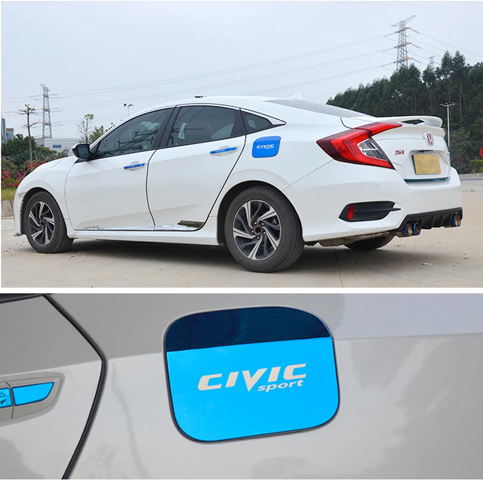 Автостайлинг BACKAR для Honda Civic 10th модифицированный нержавеющий стальной топливный бак крышки inerior стикер аксессуары