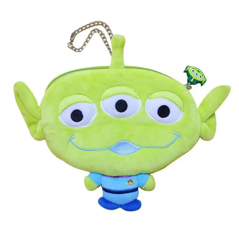 

1 Pc cute Cartoon Anime Toy Story Plush Coin Bag Three Eyes Alien Coin Purse Stuffed Plush Purse Toys Wallet For Children gift