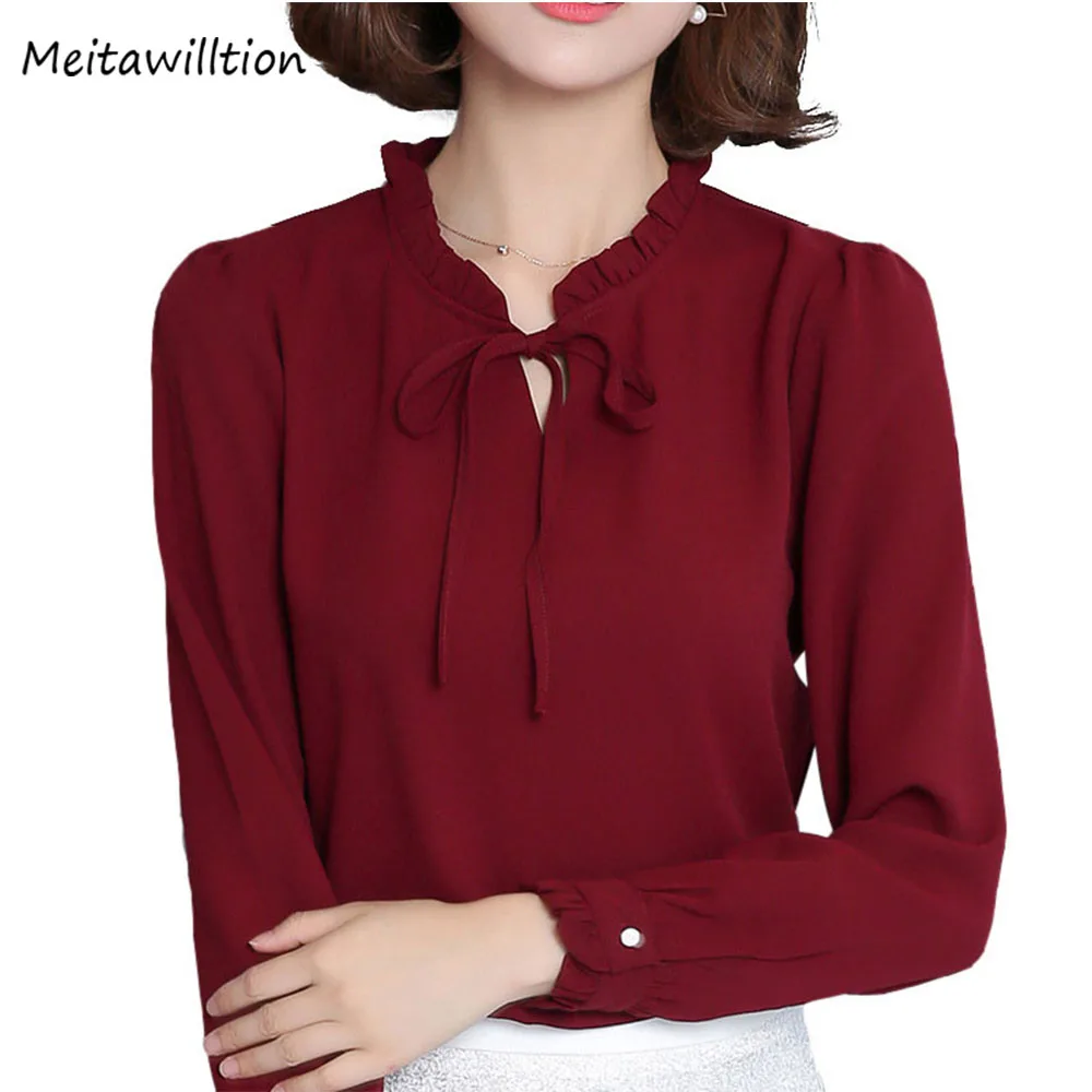 2018 Spring Autumn Women White Shirt Long Sleeve Blouse