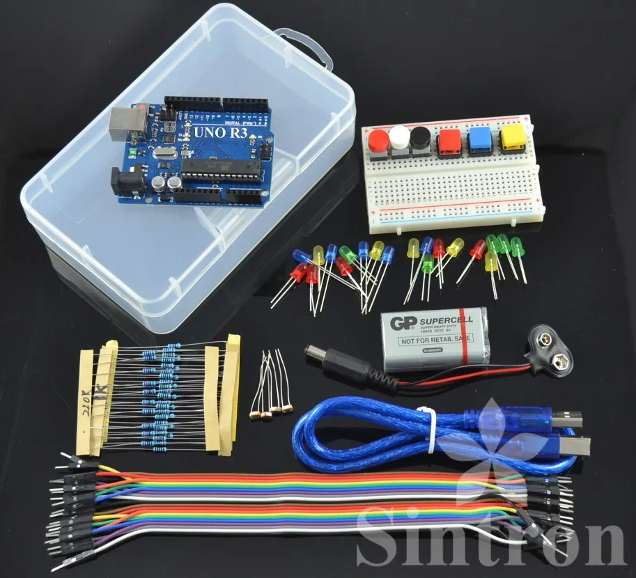 

[Sintron] Light Starter Kit + UNO R3 + PDF Files for Arduino AVR MCU learner !