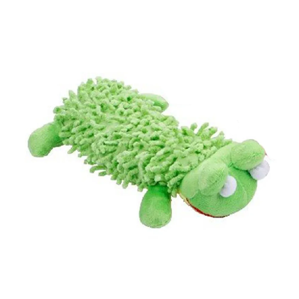 Симпатичные в форме животных интерактивные игрушки собака Забавные игрушки пищащие Мягкие плюшевые игрушки - Цвет: green