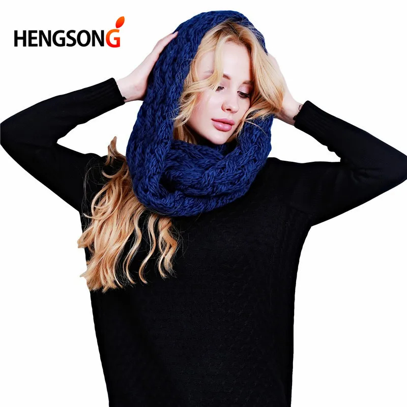 Женский вязаный шарф кольцо зимний теплый 2021|bufandas cuellos|knit infinity scarfring scarf women |