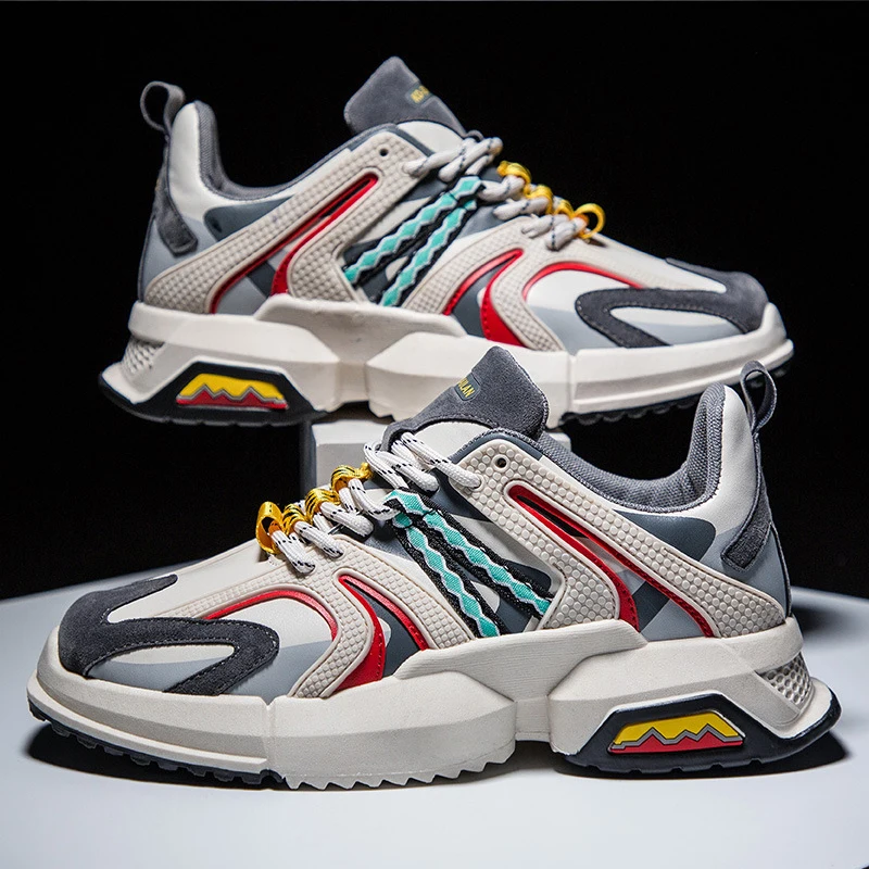 

Selling High Quality Sport Shoes Breathable Leather Sneakers Men Wear Resistant Walking Sport Shoes Men Soft Sole Running Shoes