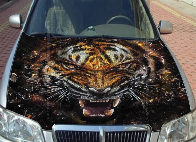 EMS Free Shipping UNIVERSAL CUSTOMIZED Tiger Car Sticker Styling Hood