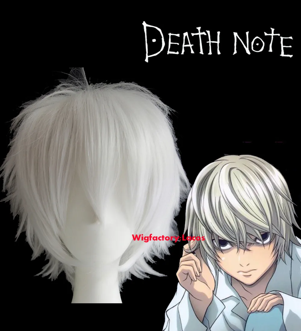 Death Note Near Synthetic Silver White Cosplay Wigs White Cosplay Wig Cosplay Wignear Wig Aliexpress