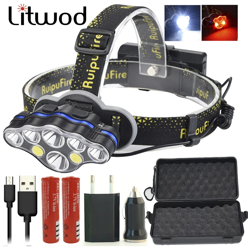 

Z20Litwod KC08 8 leds super bright led Headlight high power head lamp adjustable Headlamp portable Head Light Torch For camping