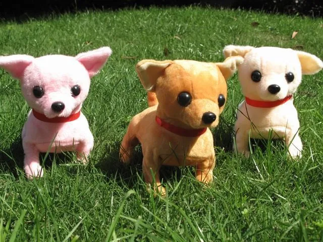 

stuffed animal plush toy about 16cm Electric Chihuahua dog barking puppy walking dog wag tail dog doll children's gift w358