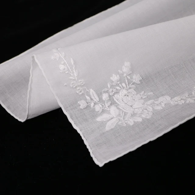 S005-W: 12 Darab Finom 100% Pamut Kézzel Készített Hímzett/ Kézi Hímzés