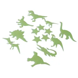 14 шт. зеленый Пластик динозавров Star Flouresent потолок Наклейки для декора игрушка в подарок для детей