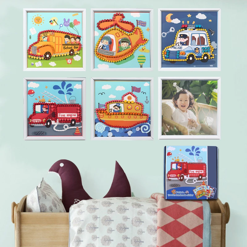 lower price  Wisdom and interest DIY Wood grain Stickers Handmade Paste Painting Graffiti Mosaic Puzzle Toys Kid
