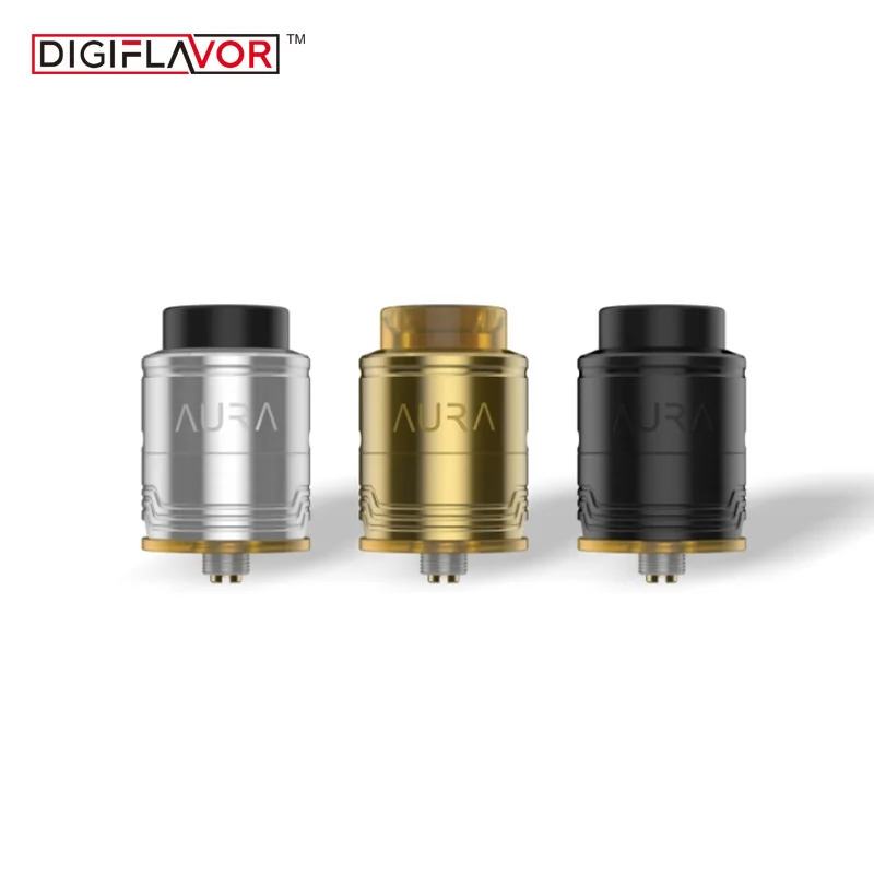 

Original Digiflavor Aura RDA Tank Atomizer 1.5ml Capacity Vaporizer 24mm Diameter BF connector for Electronic Cigarette RDA Tank