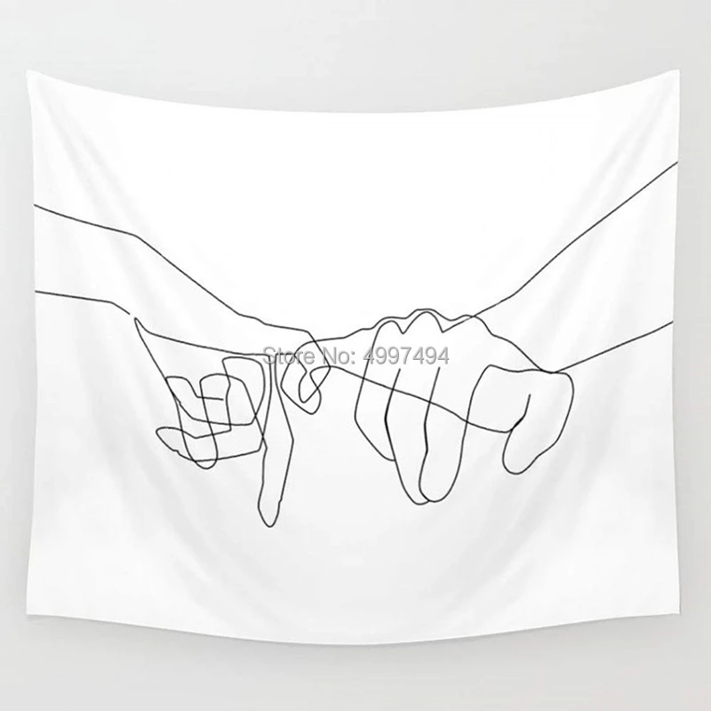 

Loartee Creative Line Draw Sexy Lover Pull Hook Tapestry Abstract Hand Paint Hippie Boho Decor Wall Hanging Backdrop Wandkleed