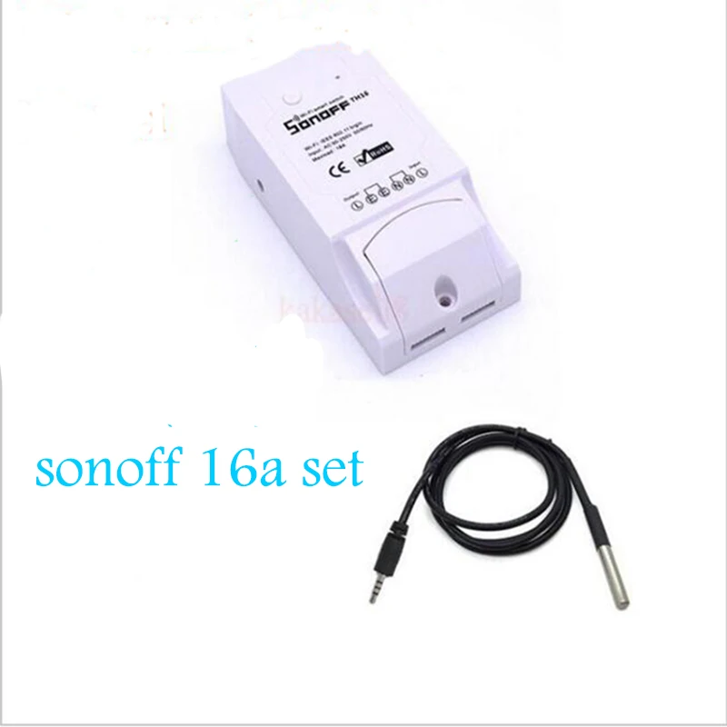 Itead Sonoff TH 10A/16A умный wifi переключатель контроллер с температурой водонепроницаемый монитор влажности Умный дом модуль - Комплект: sonoff th 16a set