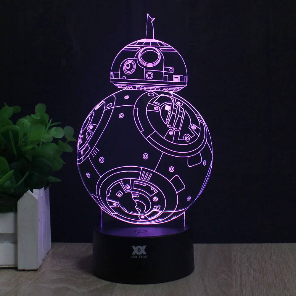 Звездные войны Звезда смерти лампа AT BB 8 3D LED Новинка ночные светильники USB