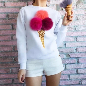 

2019 Women Hoodies Casual Sweatshirts Long Sleeve Puffer Ball Sweatshirt Women Tops Moletom Feminino Sweatshirts LJ5230C