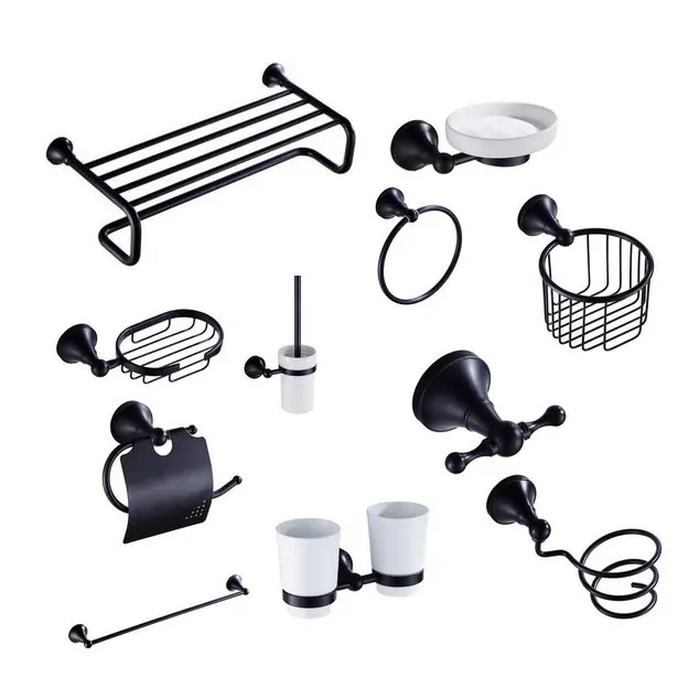 Bathroom Accessories Set Brass Brass Towel Bars Bathroom Black
